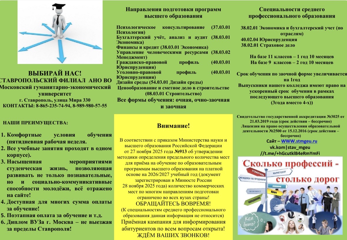 Информация для поступления.